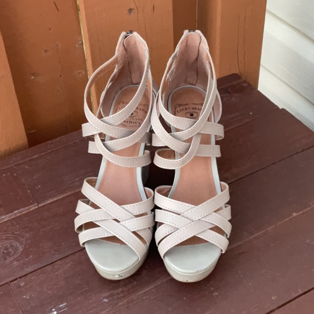 Vintage Lucky Brand platforms —slight flaws in the front as shown in photo